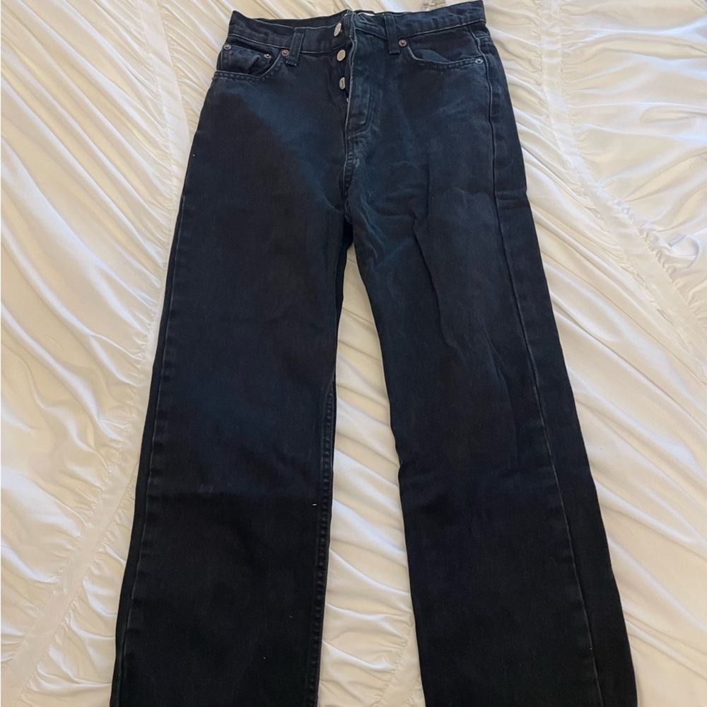 Zara wide leg black jeans